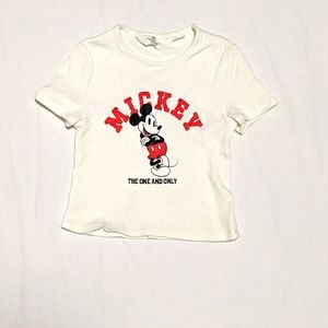 Kids crop top white, Mickey mouse, H&M, Disney